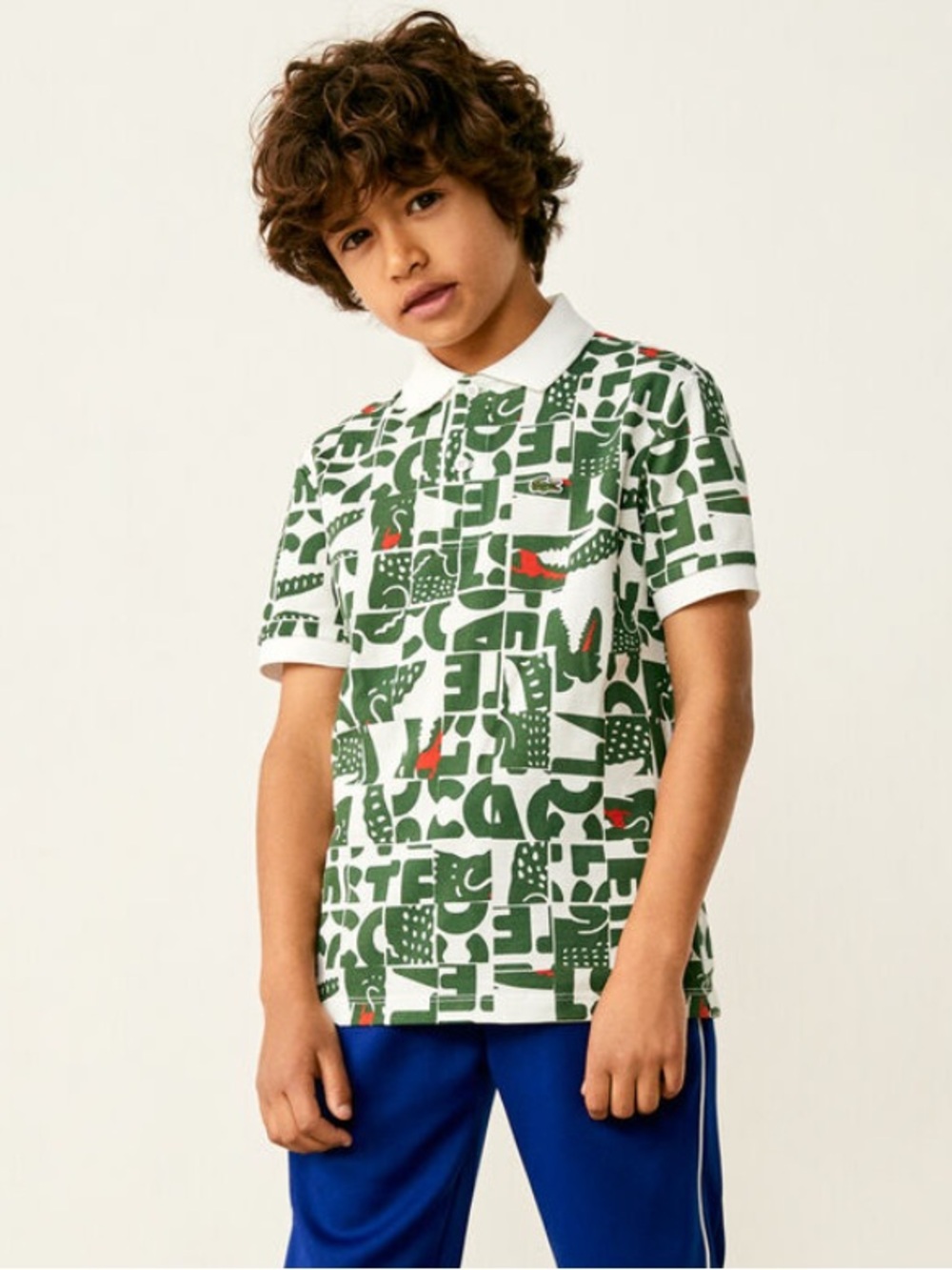 Lacoste Boys' Heritage Graphic Print Cotton Piqué Polo Shirt